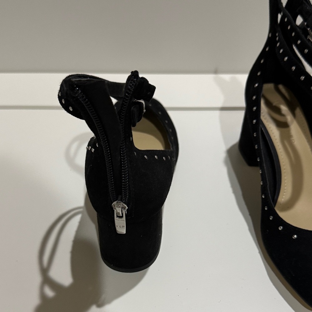 Marc Fisher Black Heels with Silver Accents - Picture 3 of 3